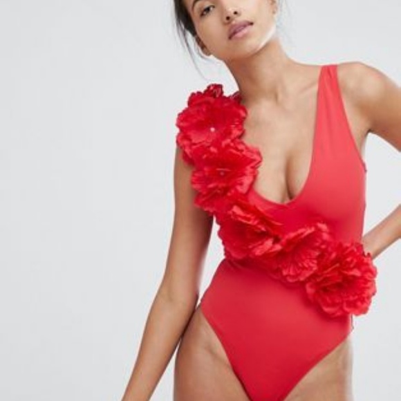 red swimsuit asos